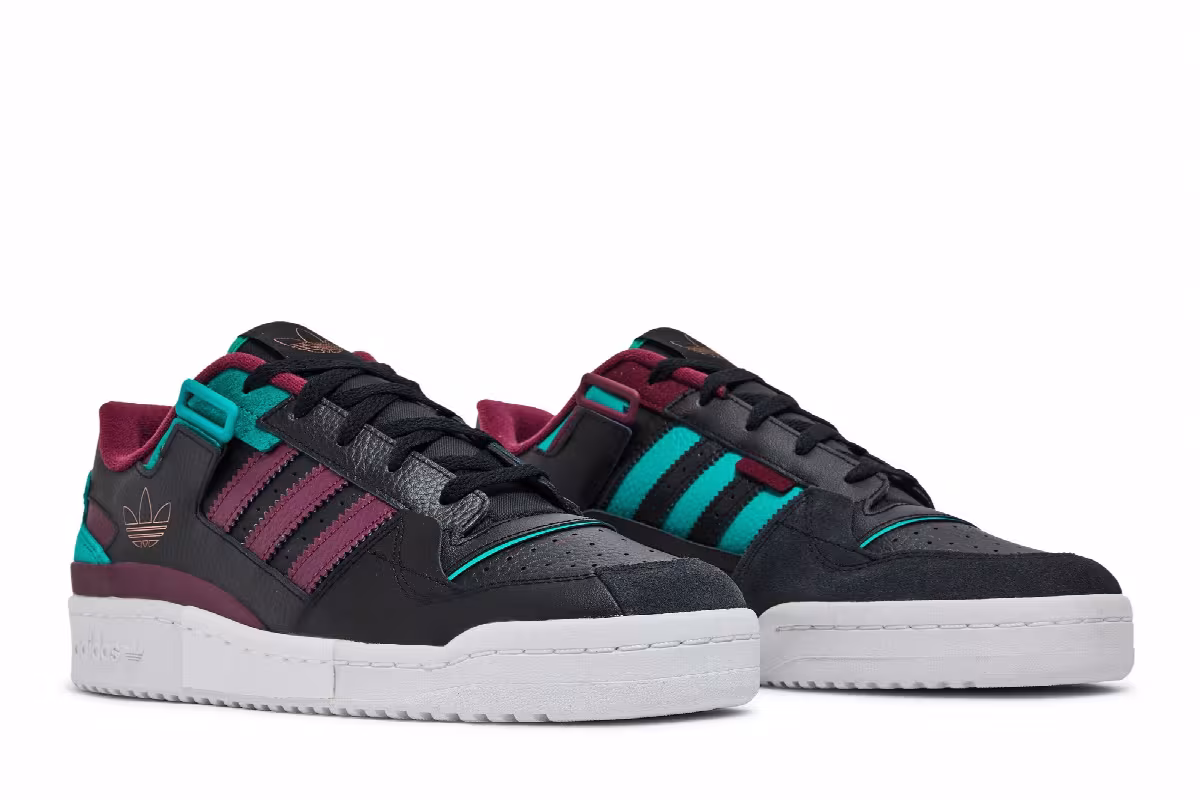 Adidas Forum Exhibit Low Black Victory Crimson, view 9