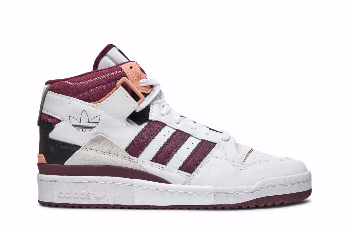 Adidas Forum Exhibit Mid White Victory Crimson, view 2