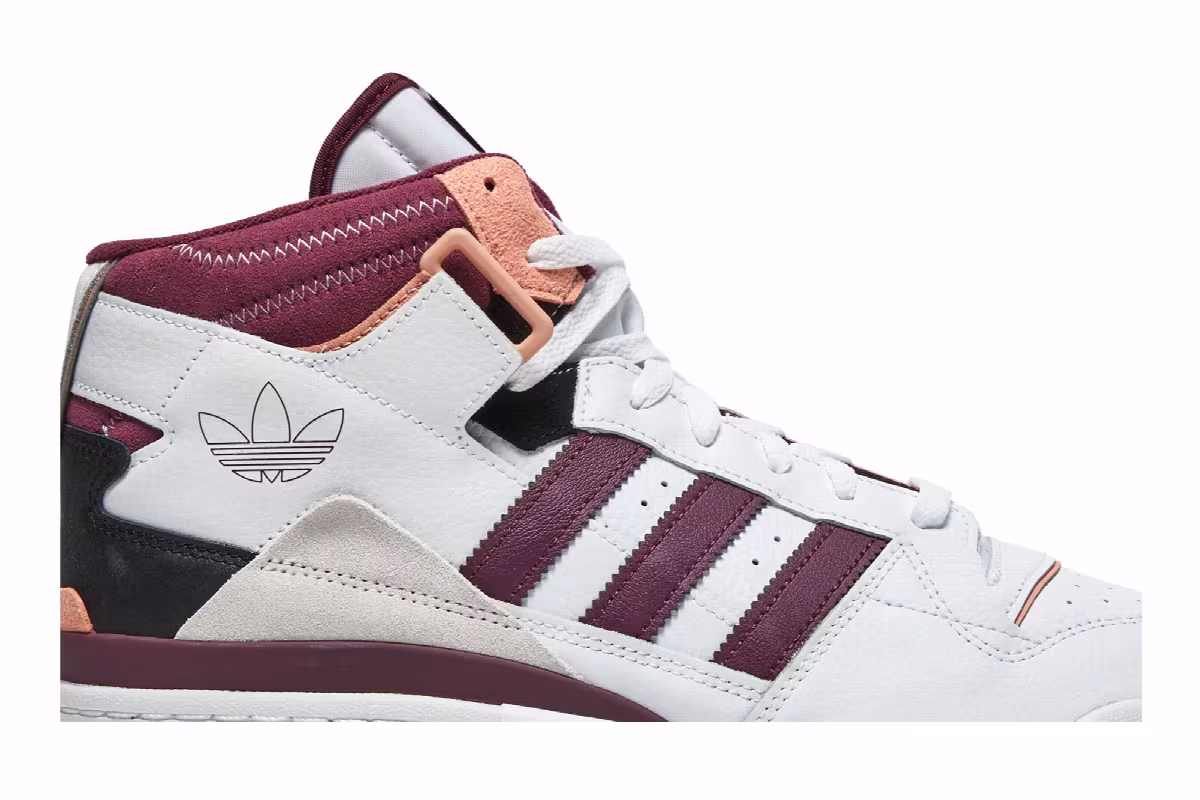 Adidas Forum Exhibit Mid White Victory Crimson, view 3