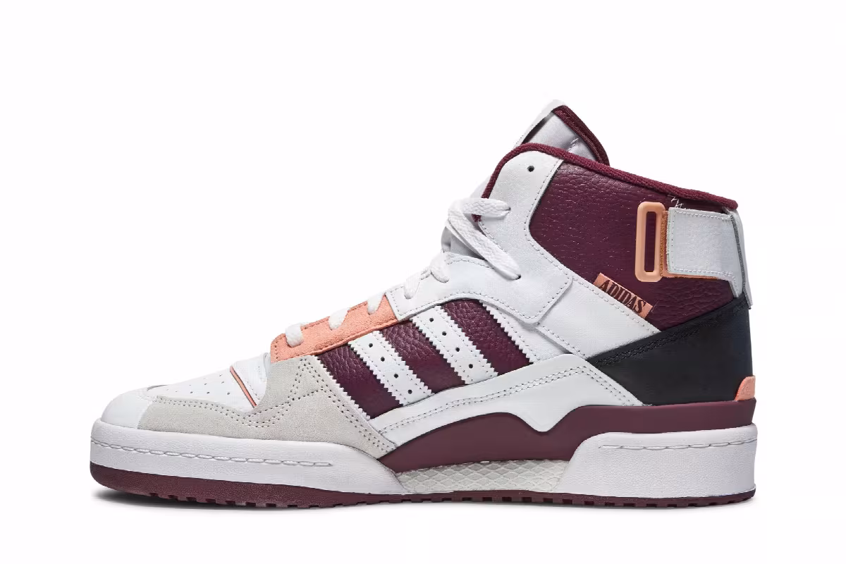 Adidas Forum Exhibit Mid White Victory Crimson, view 4