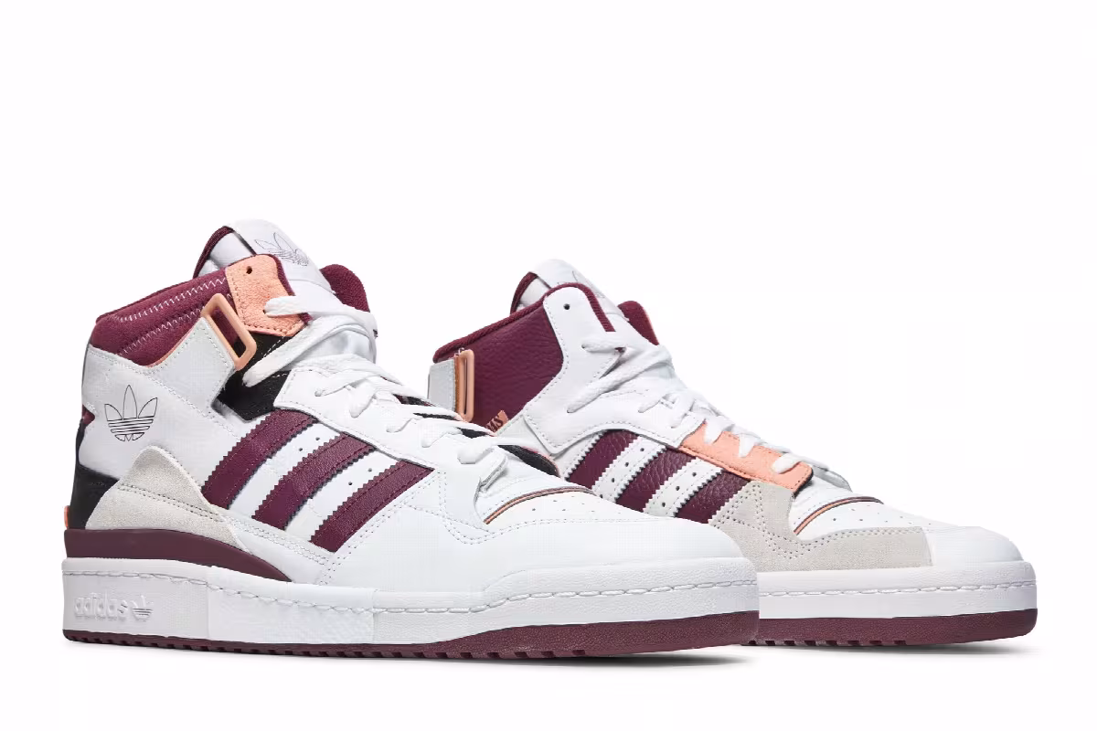 Adidas Forum Exhibit Mid White Victory Crimson, view 9