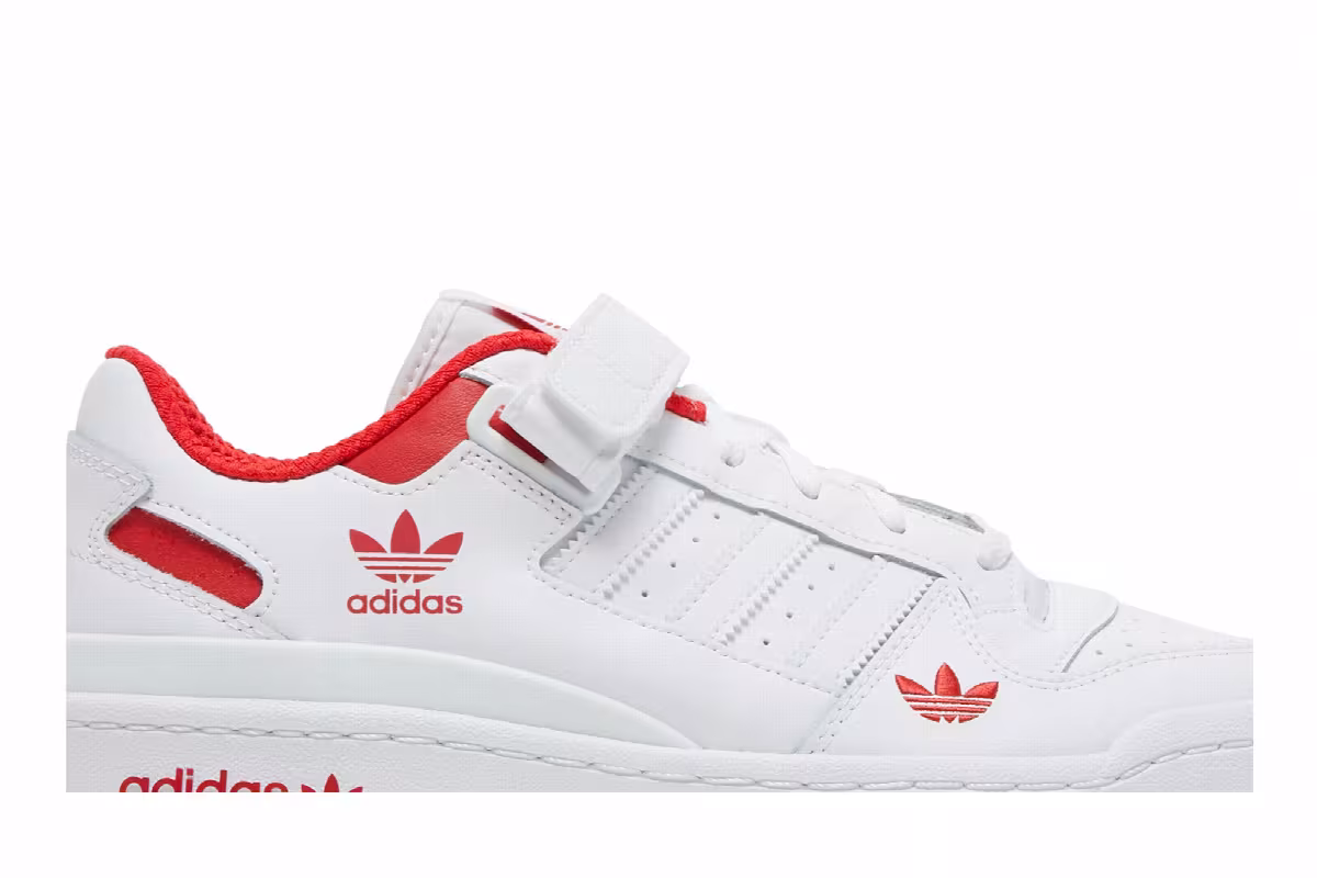 adidas Forum Low Cloud White Red, view 3