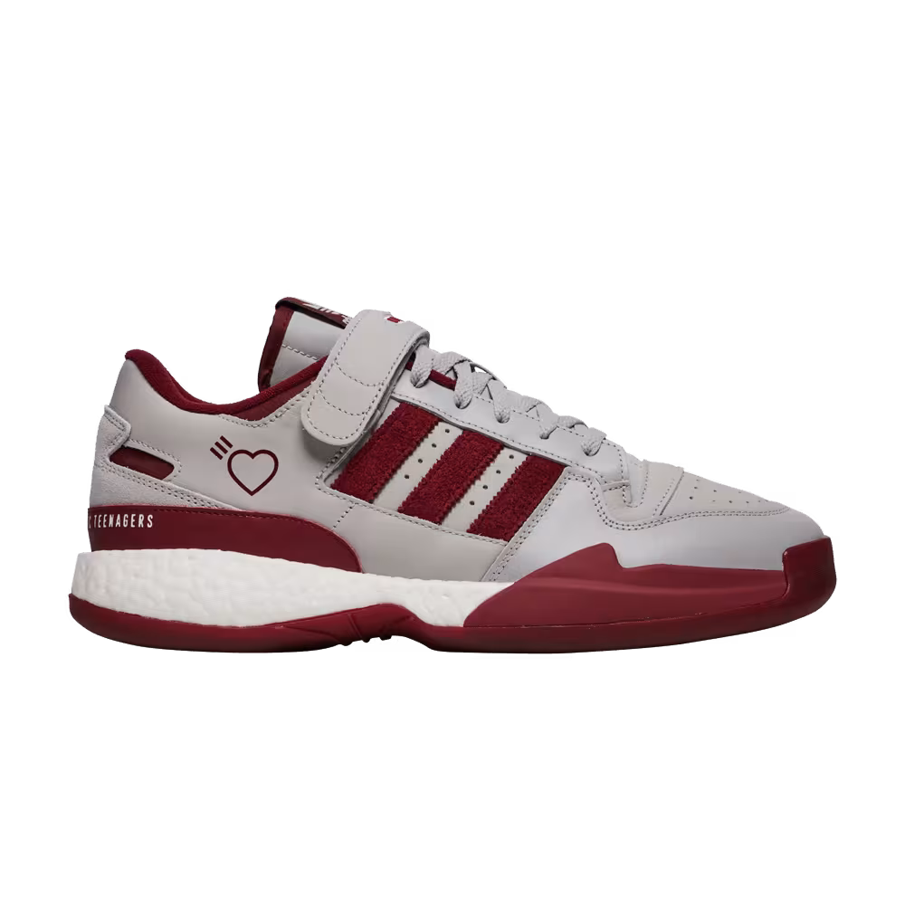 Human Made x adidas Forum Low Grey Burgundy