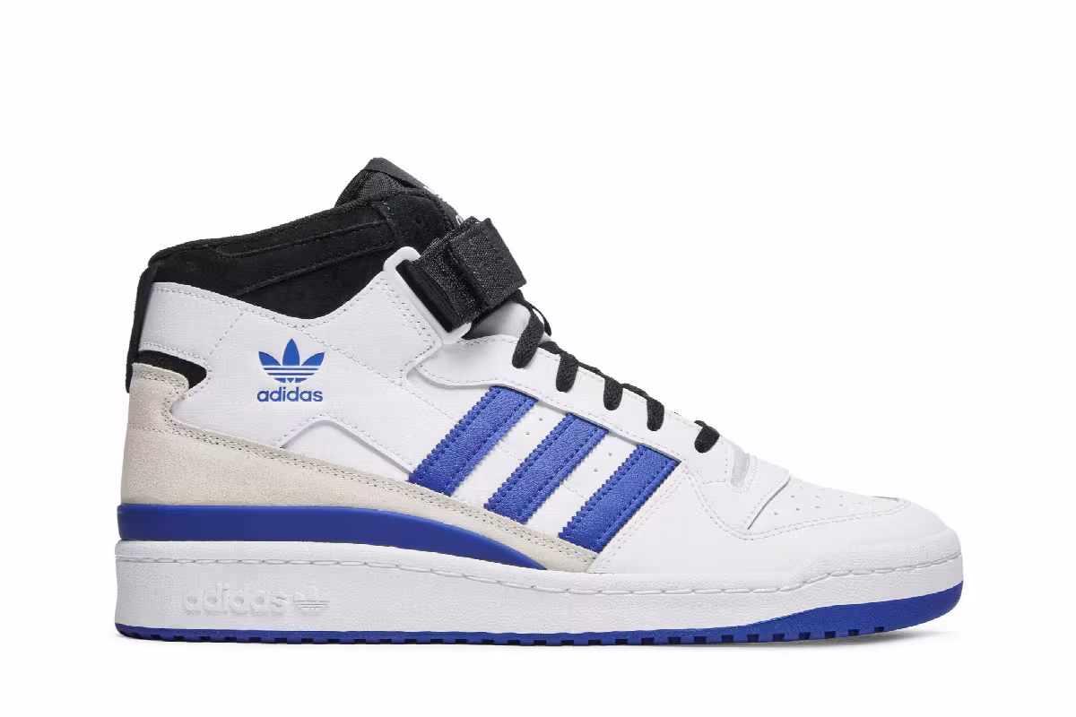 Adidas Forum Mid White Royal Blue, view 2