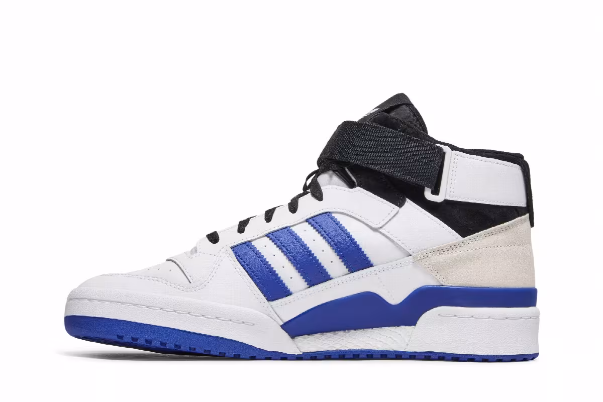 Adidas Forum Mid White Royal Blue, view 4