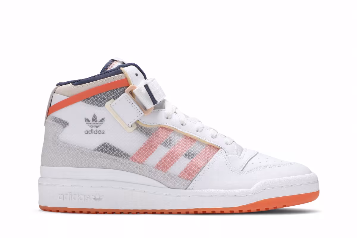 Adidas Forum Mid TT White Acid Orange, view 2