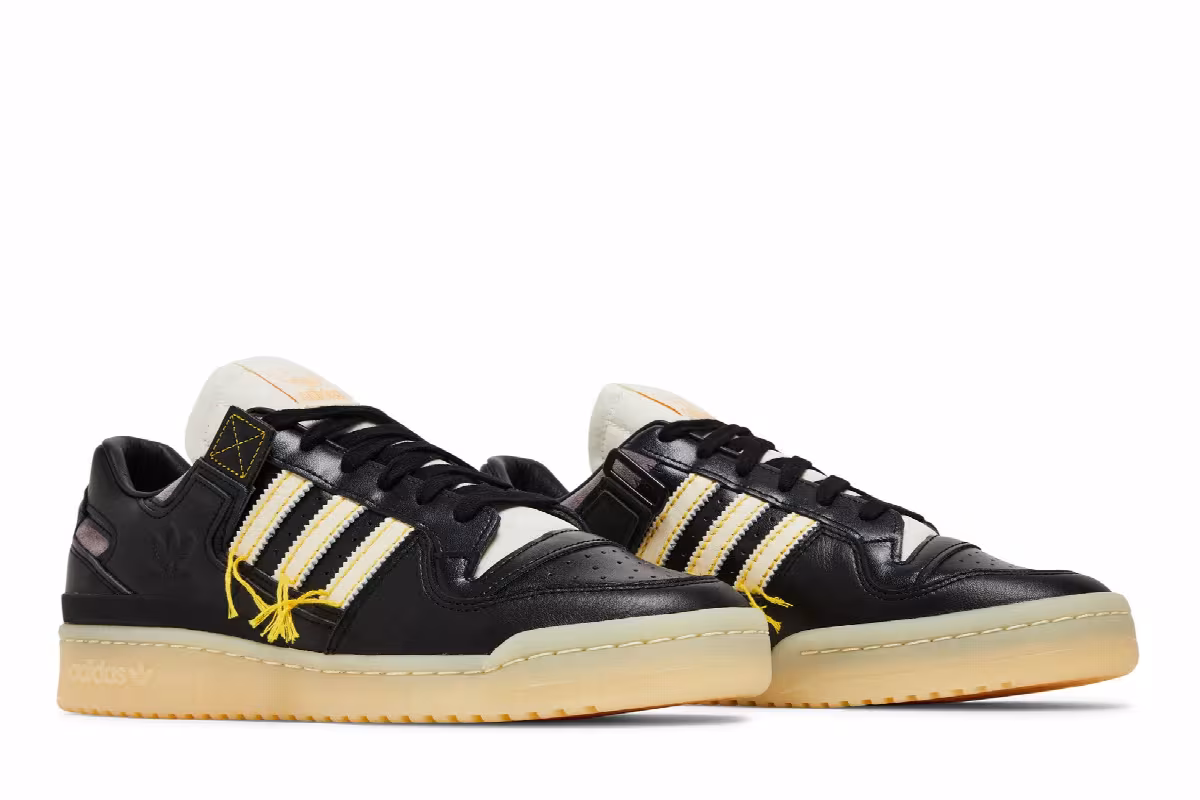 Adidas Forum 84 Low Premium Black Easy Yellow, view 9