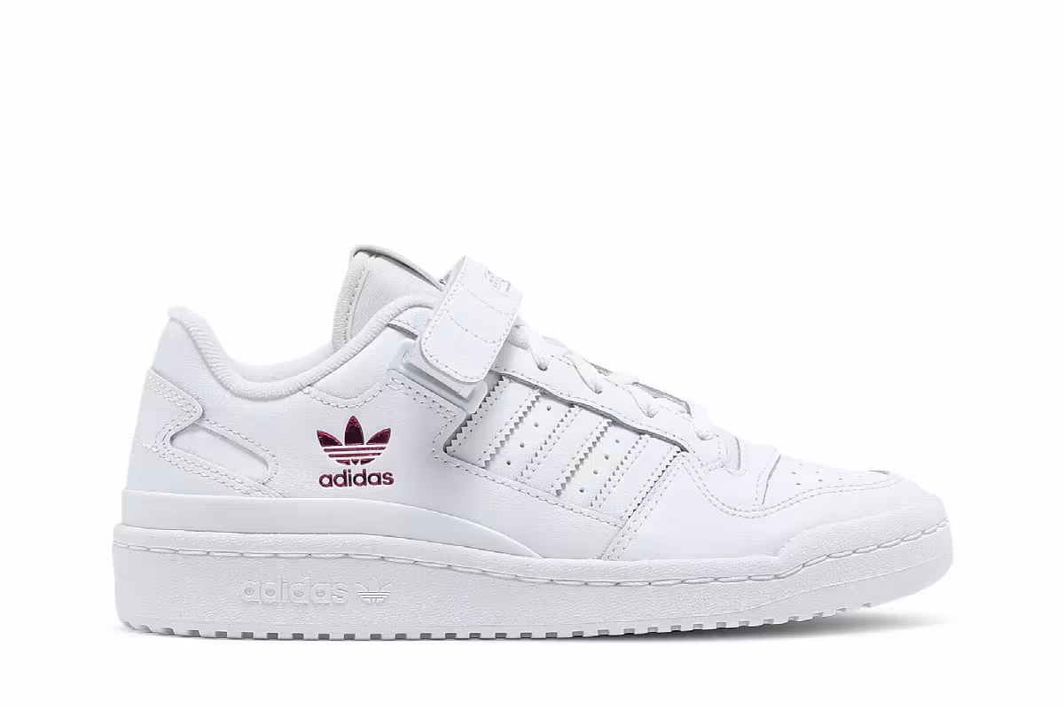 adidas Women's Forum Low White Shock Pink, view 2