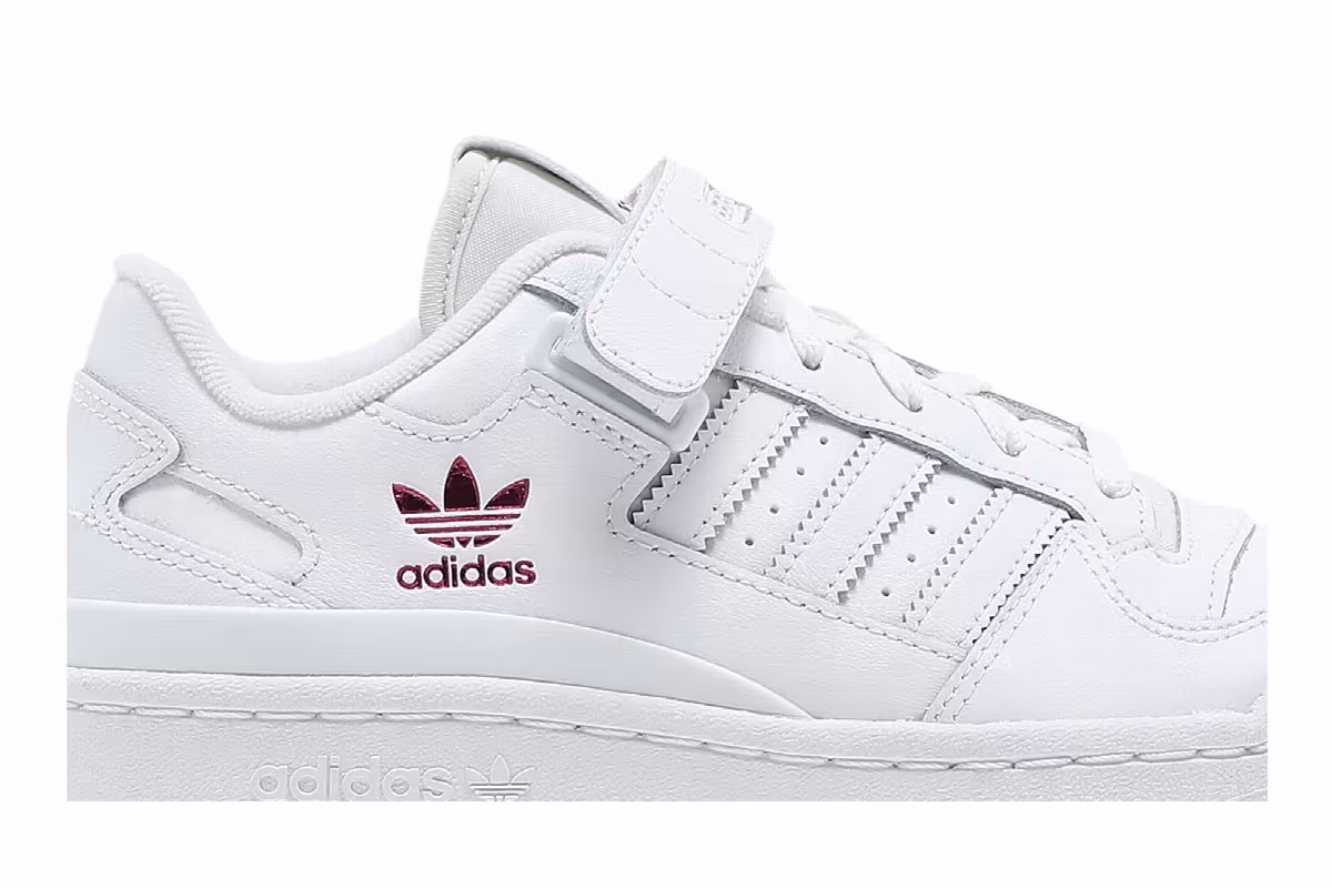 adidas Women's Forum Low White Shock Pink, view 3