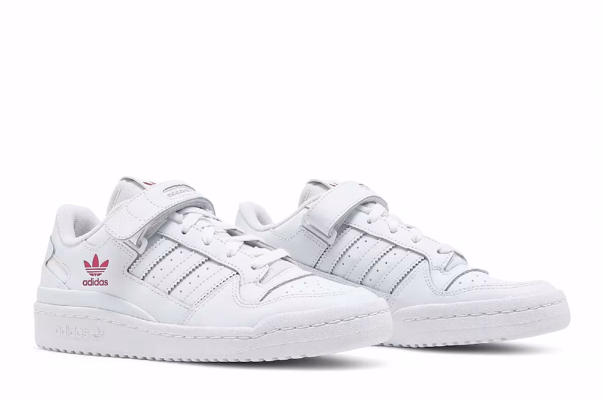adidas Women's Forum Low White Shock Pink, view 9