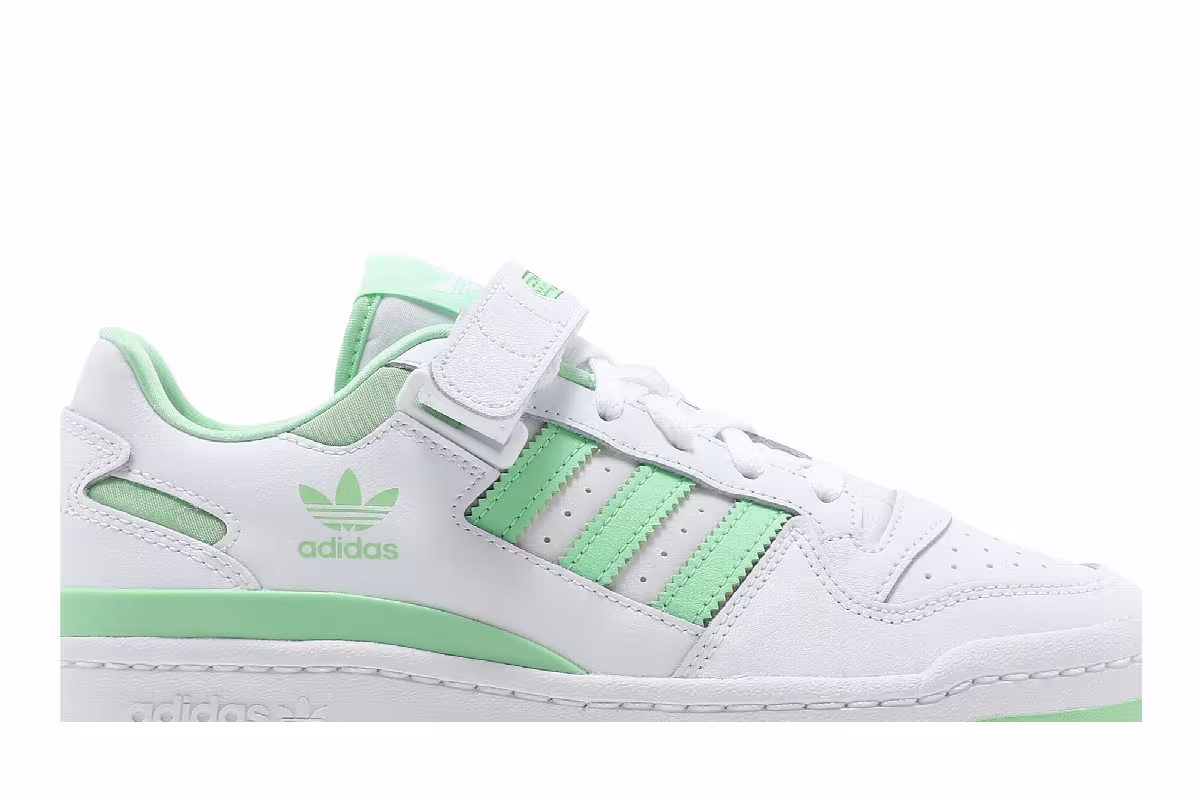 adidas Women's Forum Low White Glory Mint, view 3