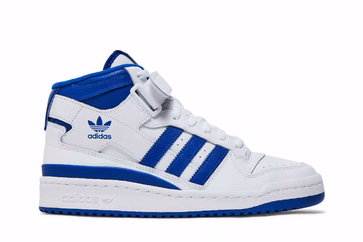 adidas Women's Forum Mid White Royal Blue, view 2