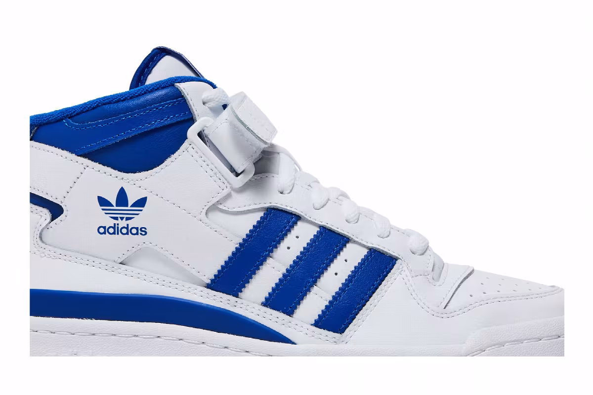 adidas Women's Forum Mid White Royal Blue, view 3