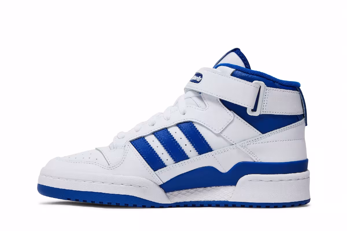 adidas Women's Forum Mid White Royal Blue, view 4