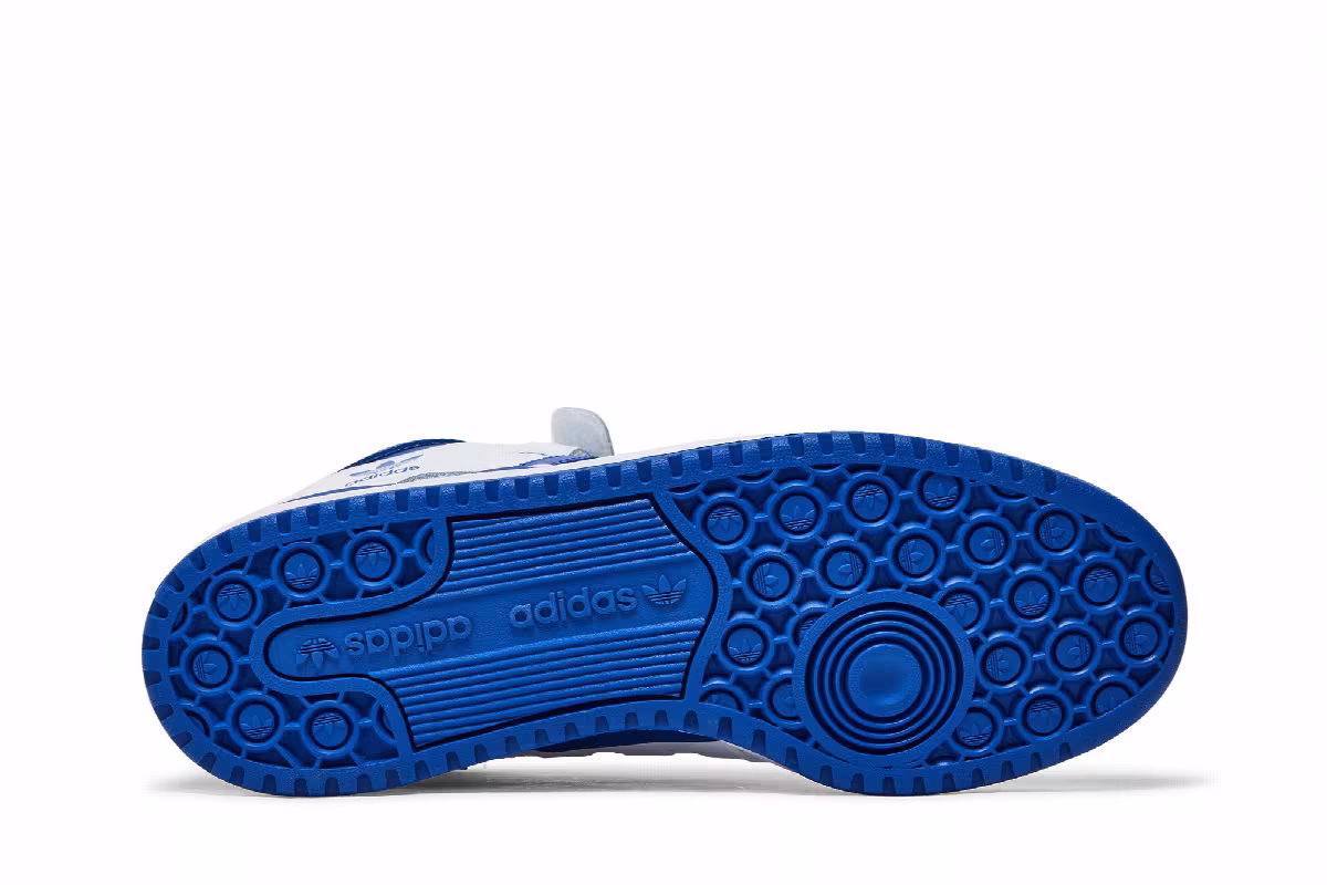 adidas Women's Forum Mid White Royal Blue, view 5