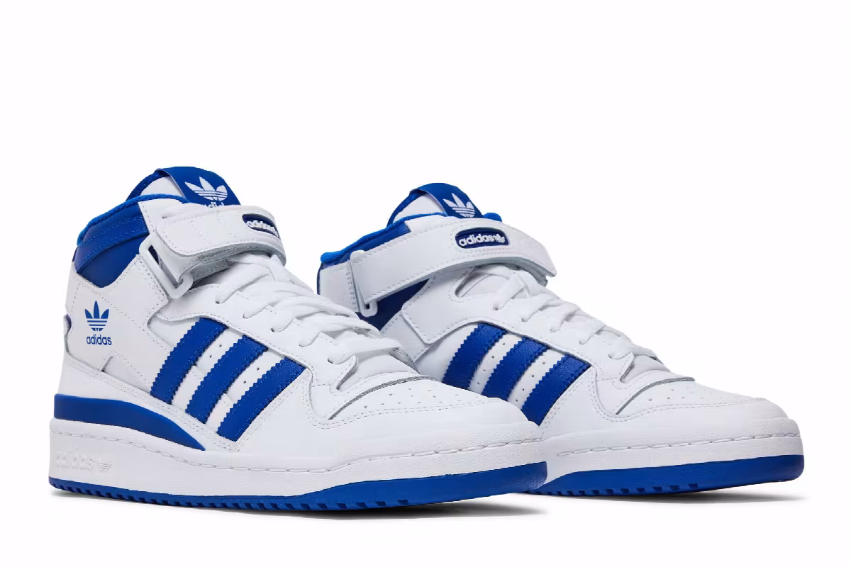 adidas Women's Forum Mid White Royal Blue, view 9