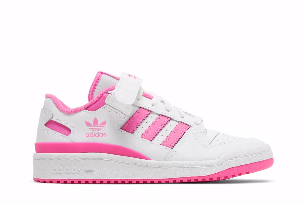 adidas Forum Low J White Screaming Pink, view 2