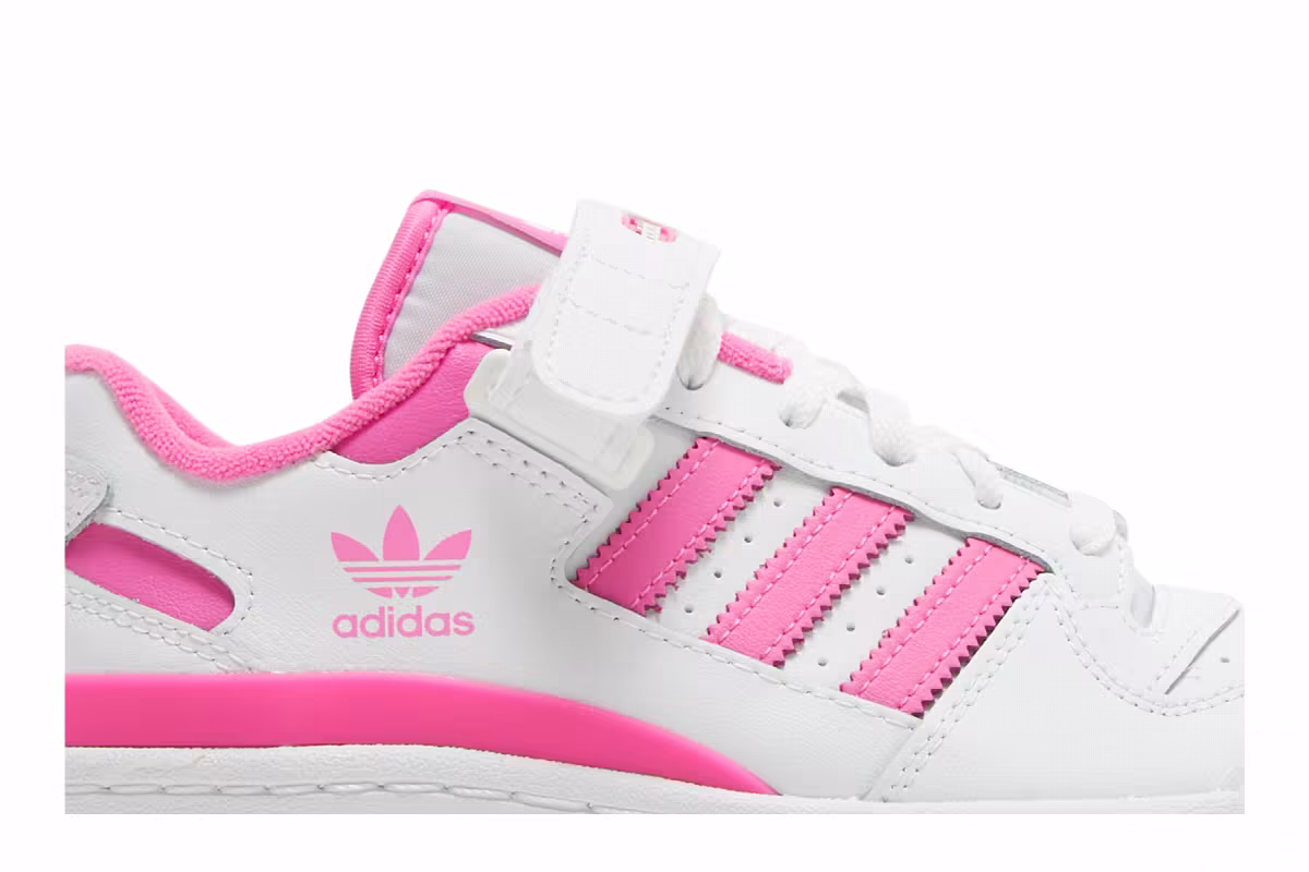 adidas Forum Low J White Screaming Pink, view 3