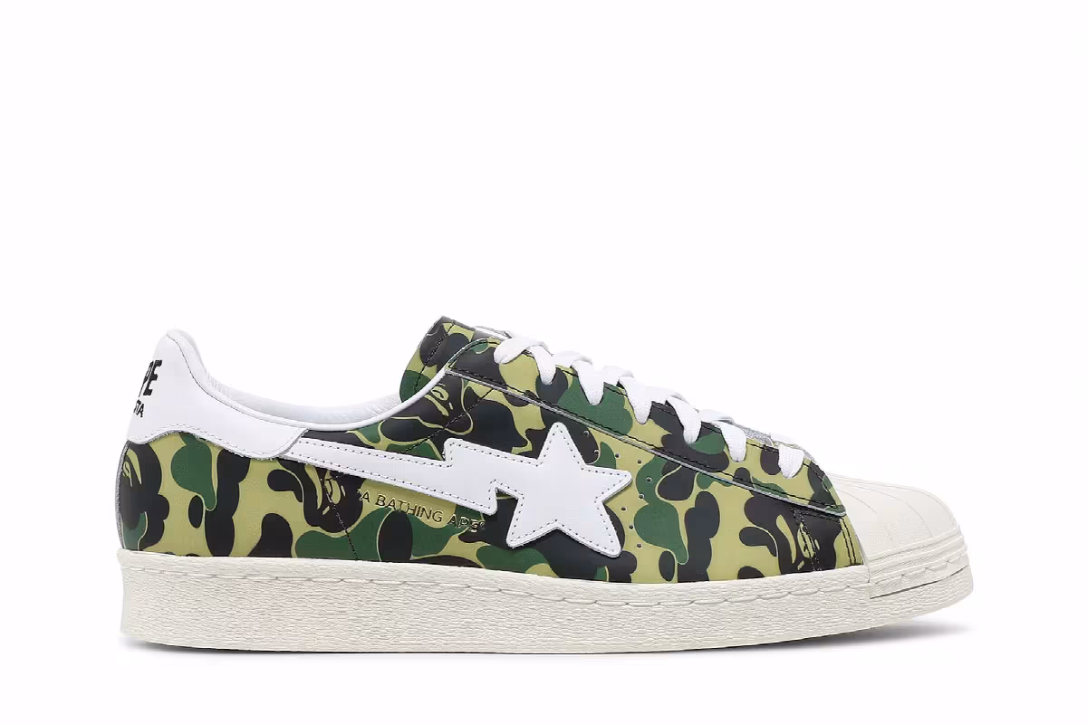 BAPE x adidas Superstar 80s ABC Camo, view 2
