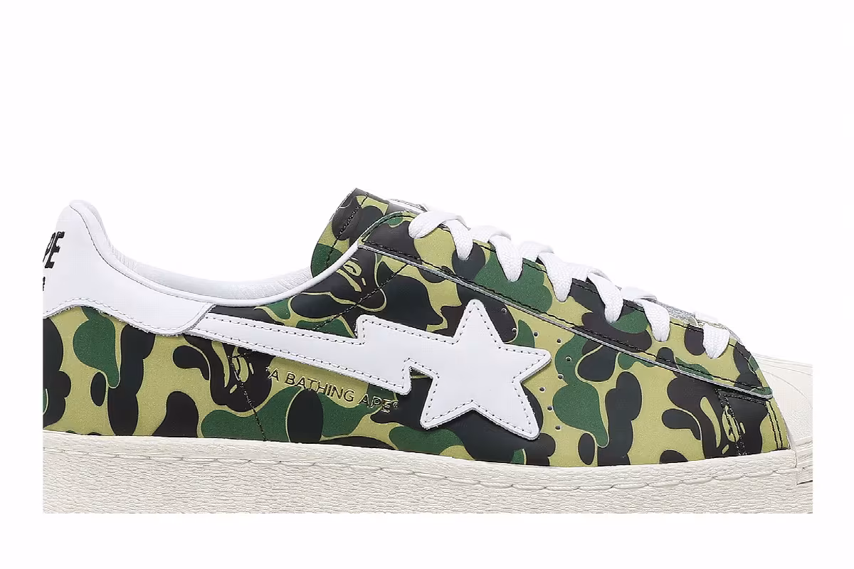 BAPE x adidas Superstar 80s ABC Camo, view 3