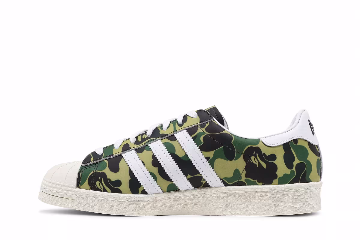 BAPE x adidas Superstar 80s ABC Camo, view 4