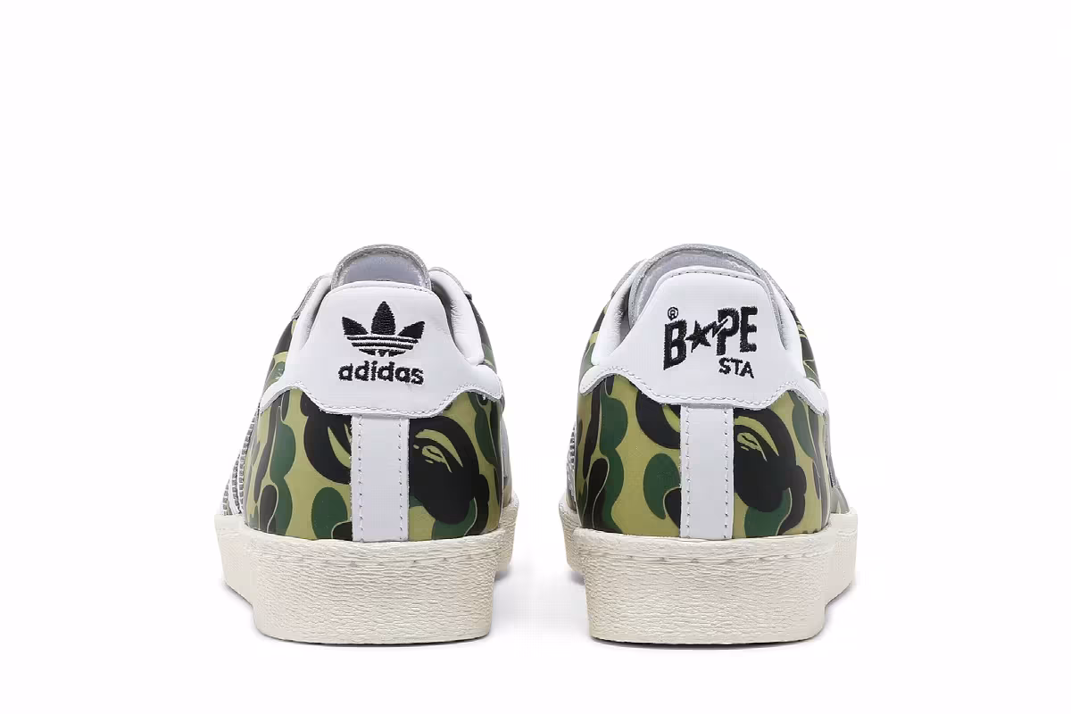 BAPE x adidas Superstar 80s ABC Camo, view 7
