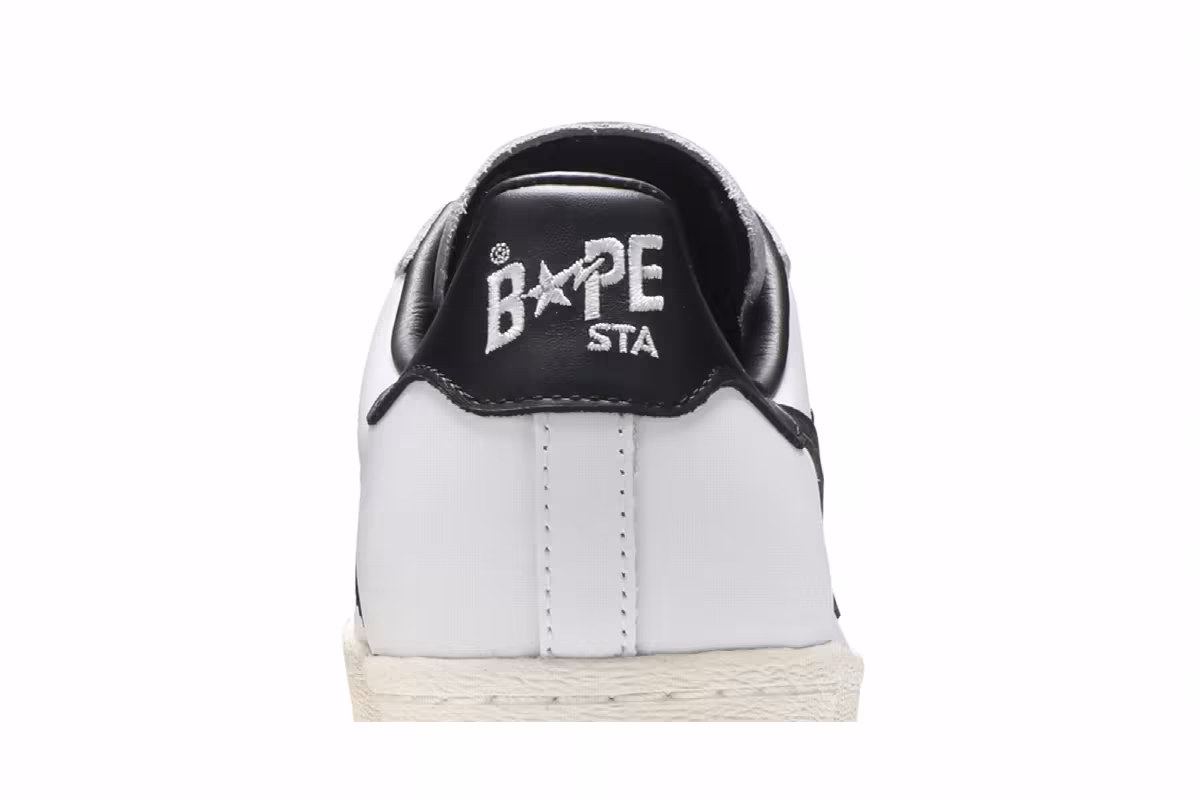BAPE x adidas Superstar White Black, view 8