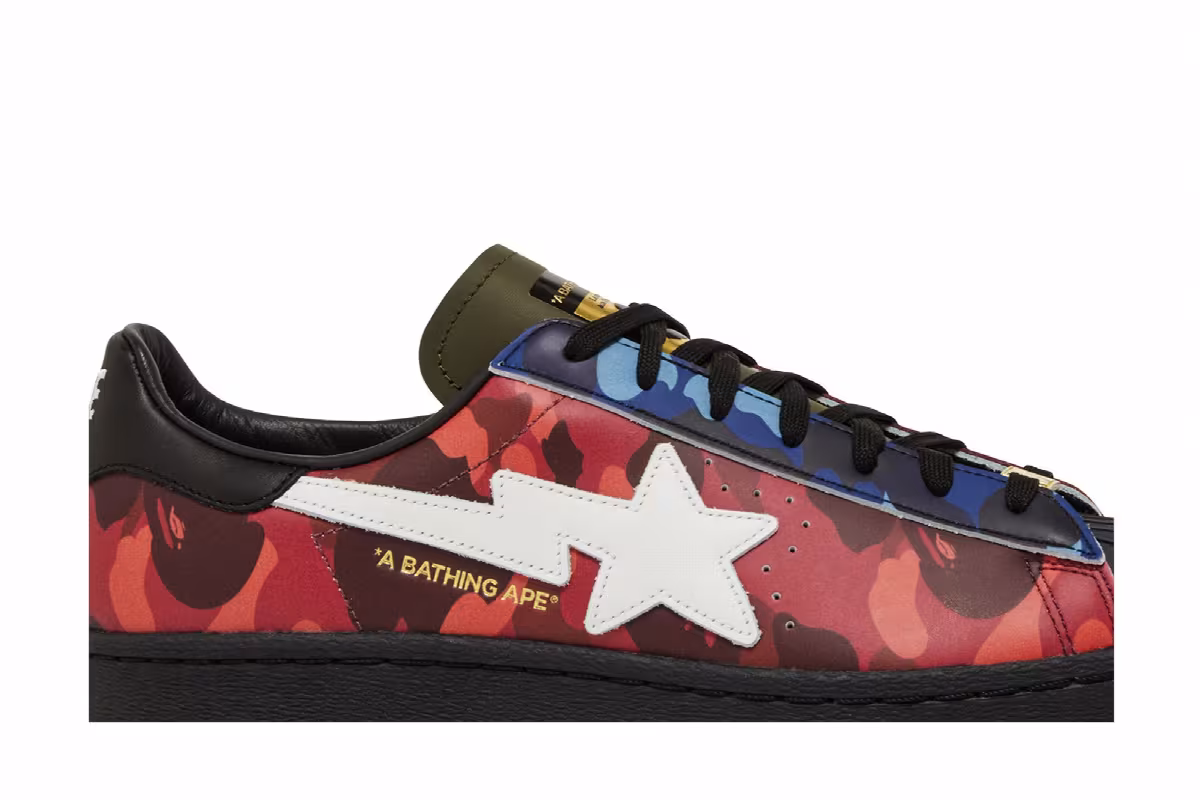 BAPE x adidas Superstar Mixed Camo, view 3