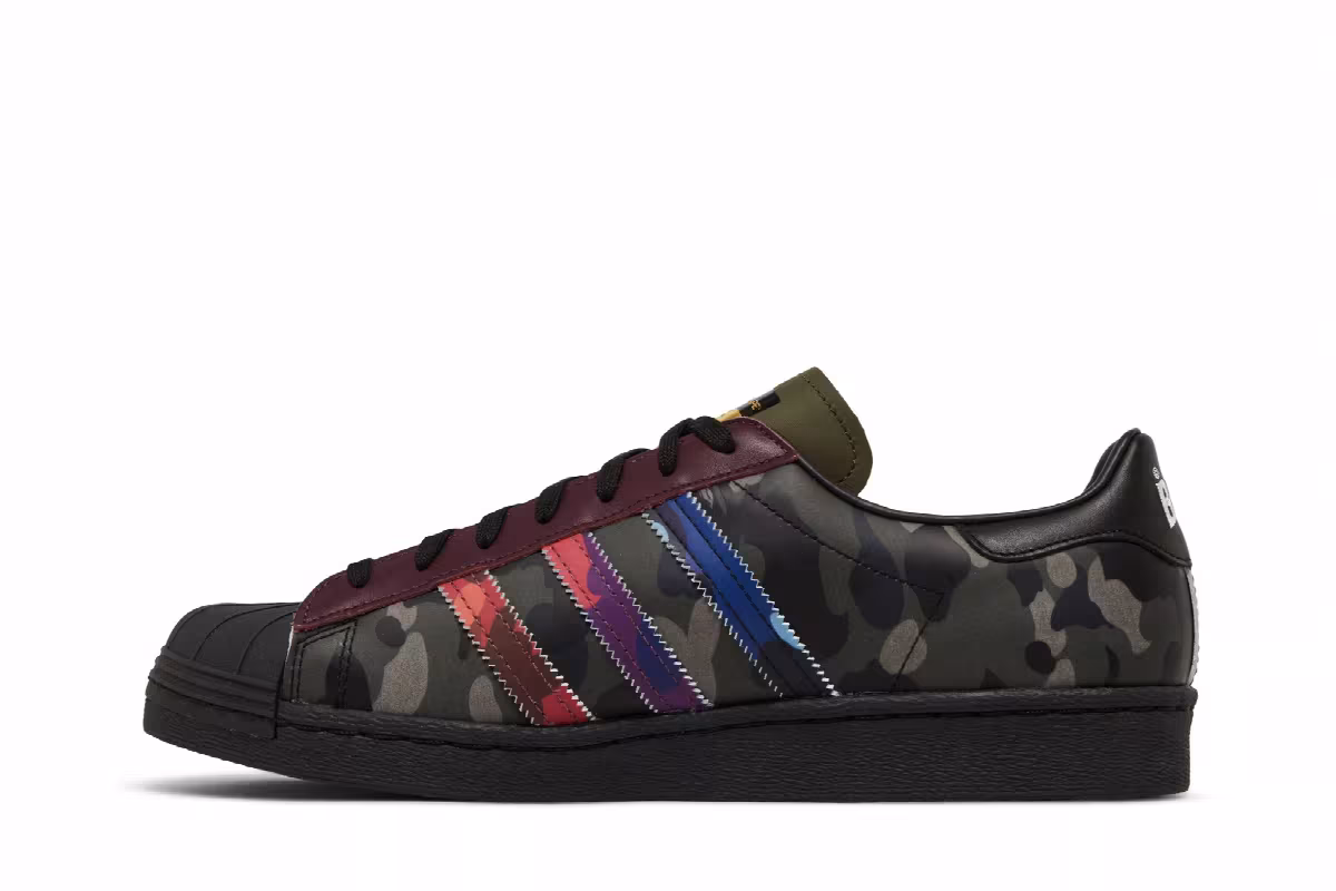 BAPE x adidas Superstar Mixed Camo, view 4