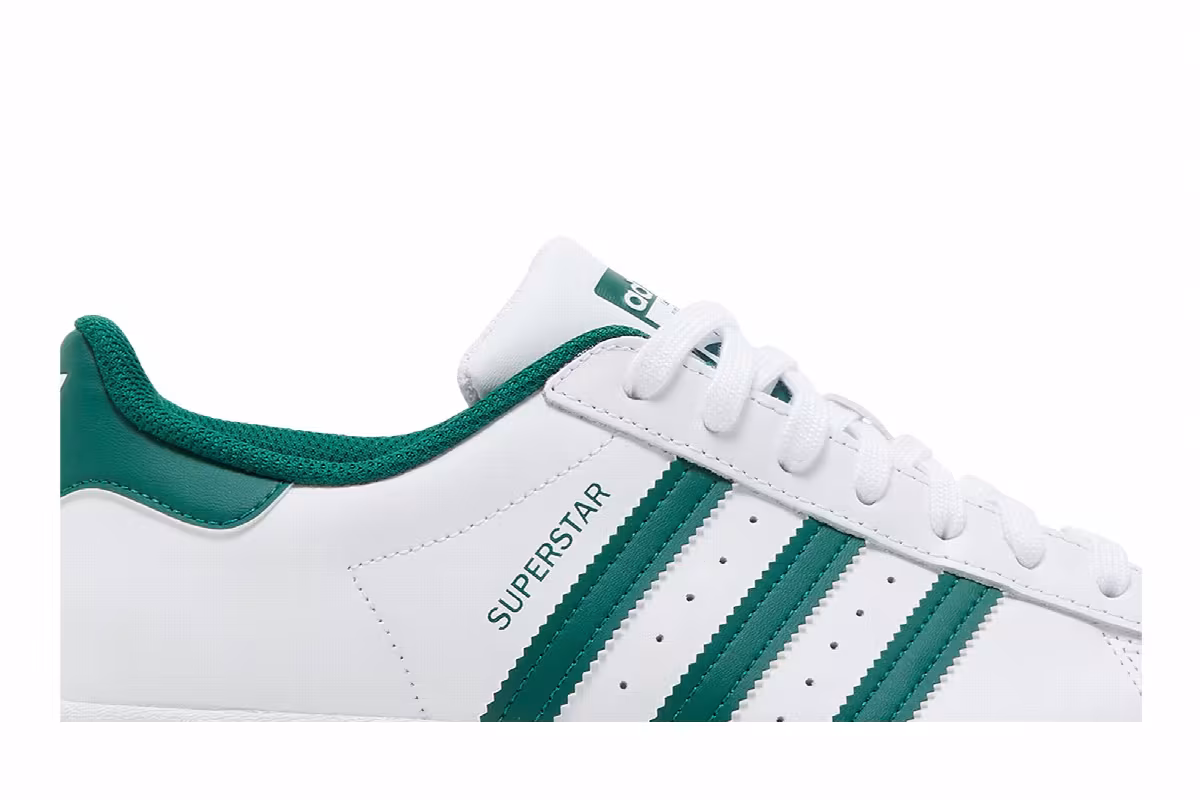adidas Superstar White Collegiate Green, view 3