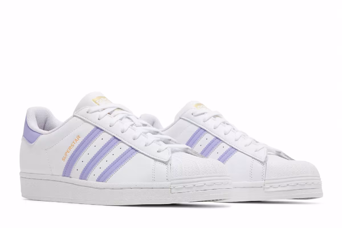 Adidas Superstar White Light Purple, view 9