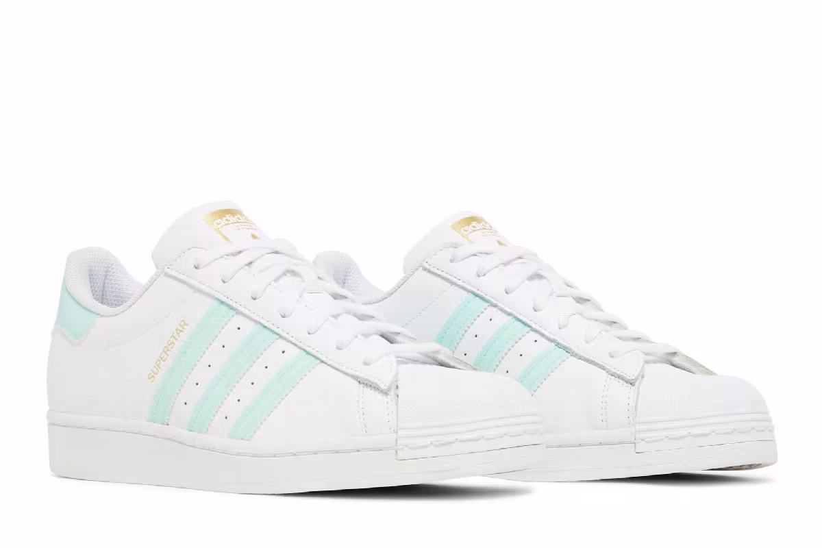 Adidas Superstar White Clear Mint, view 9