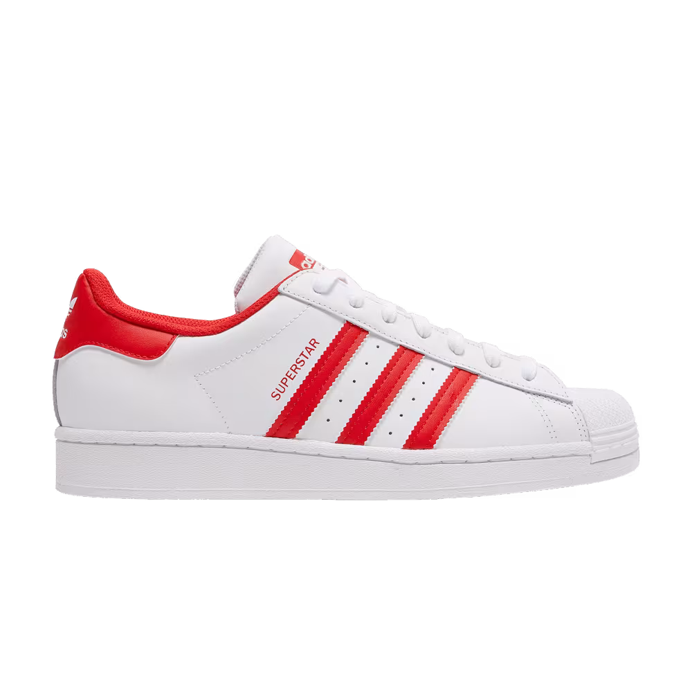 adidas Superstar White Vivid Red