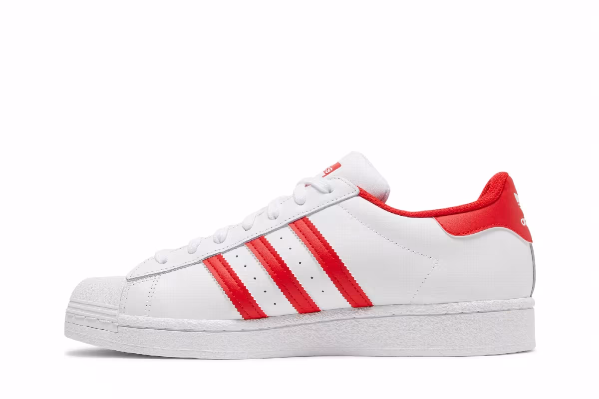 adidas Superstar White Vivid Red, view 4