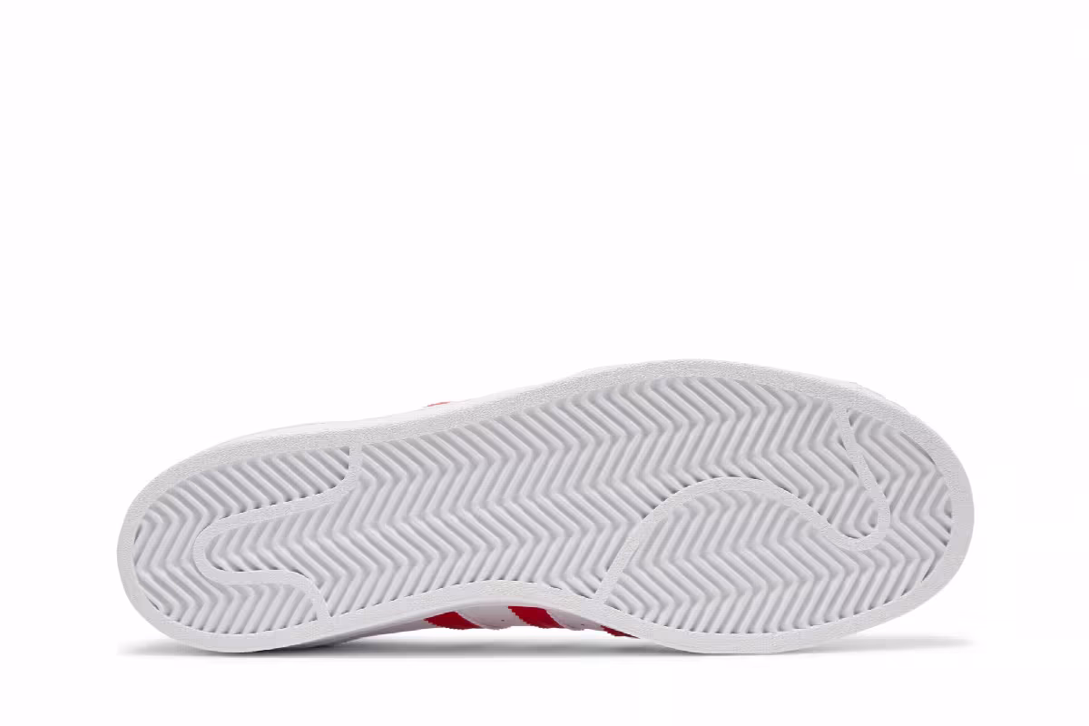 adidas Superstar White Vivid Red, view 5