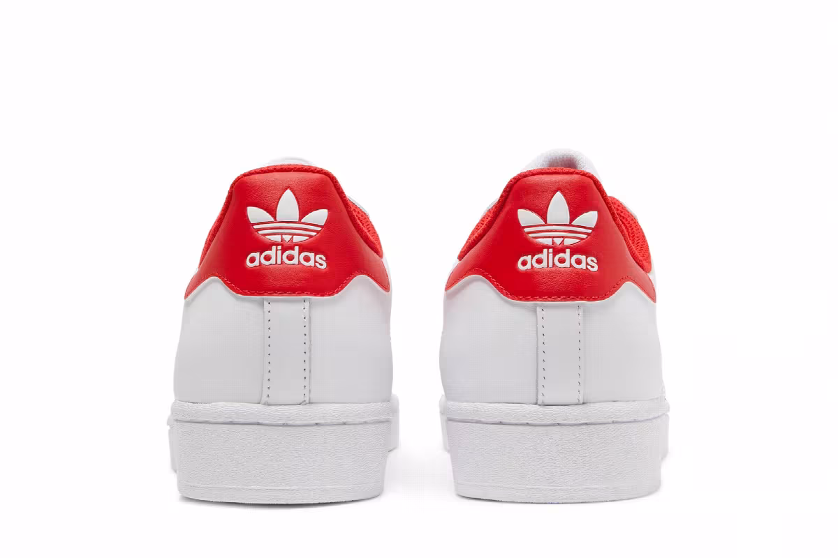 adidas Superstar White Vivid Red, view 7