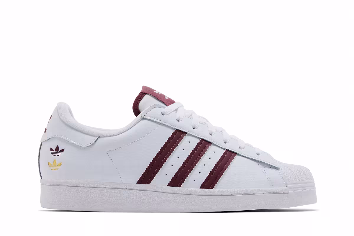 adidas Superstar White Quiet Crimson, view 2
