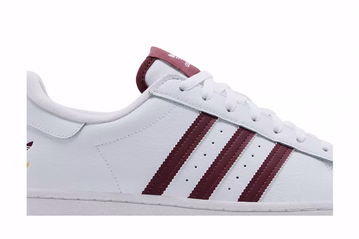 adidas Superstar White Quiet Crimson, view 3