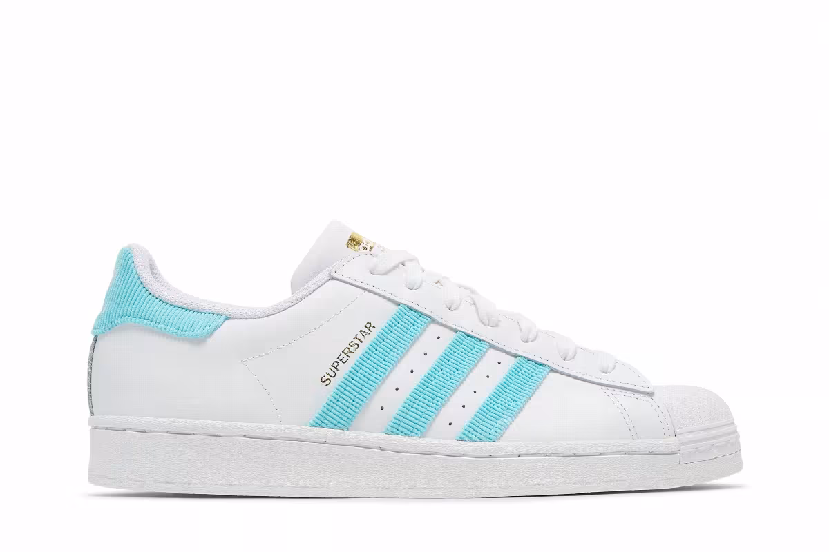 Adidas Superstar White Pulse Aqua, view 2