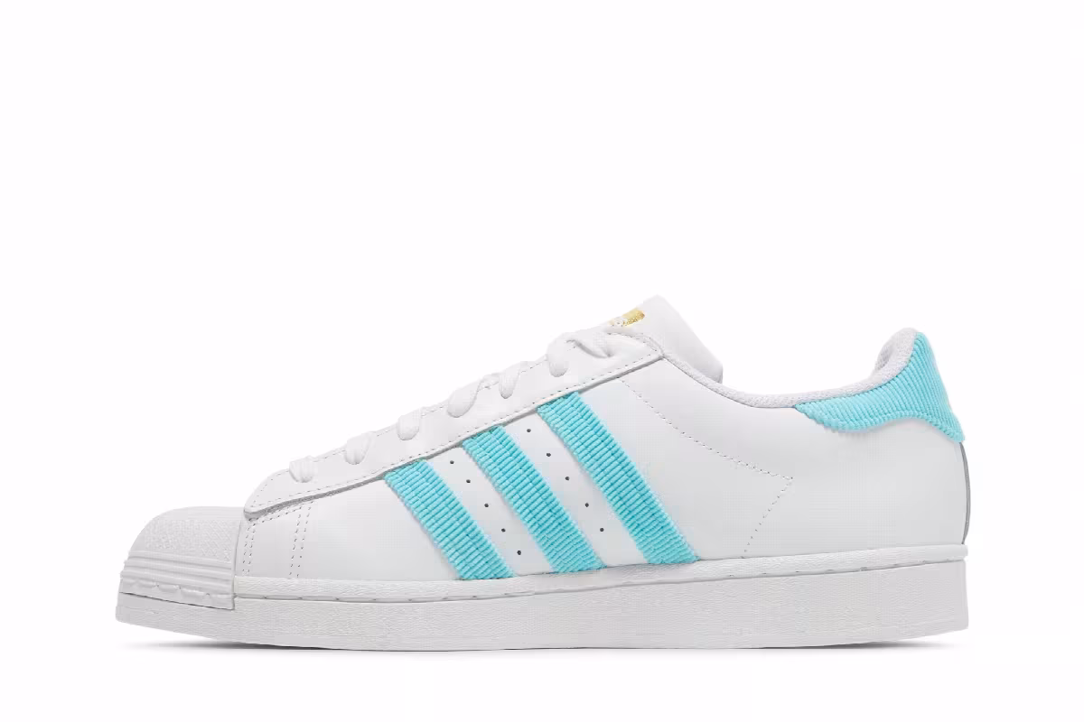Adidas Superstar White Pulse Aqua, view 4
