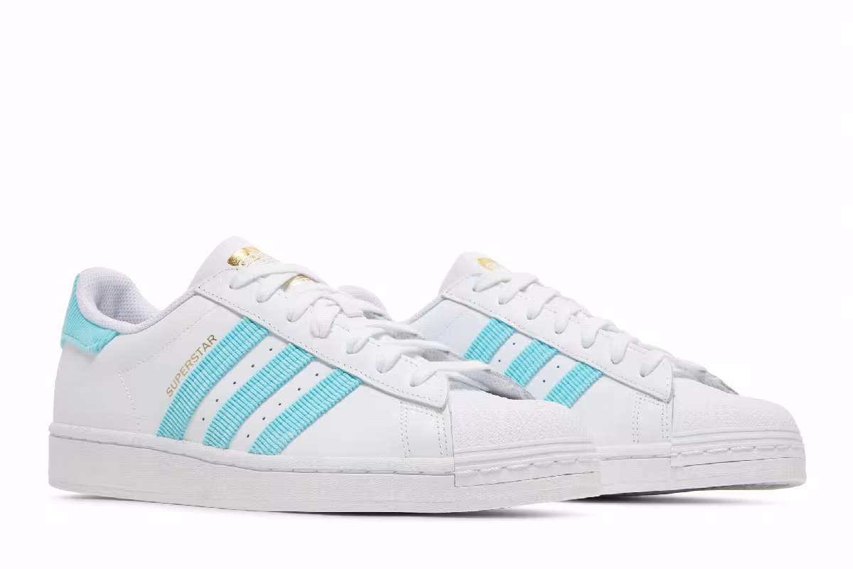 Adidas Superstar White Pulse Aqua, view 9