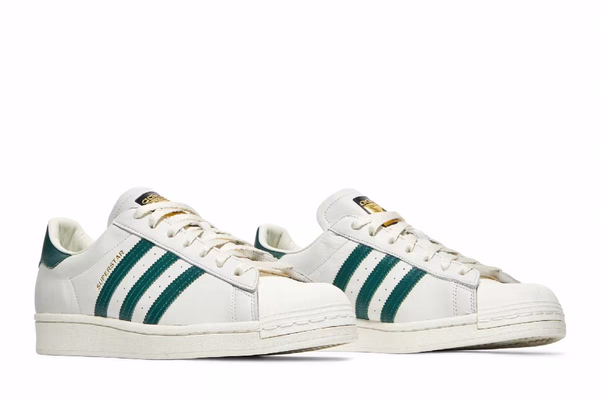 Adidas Superstar Off White Collegiate Green, view 9