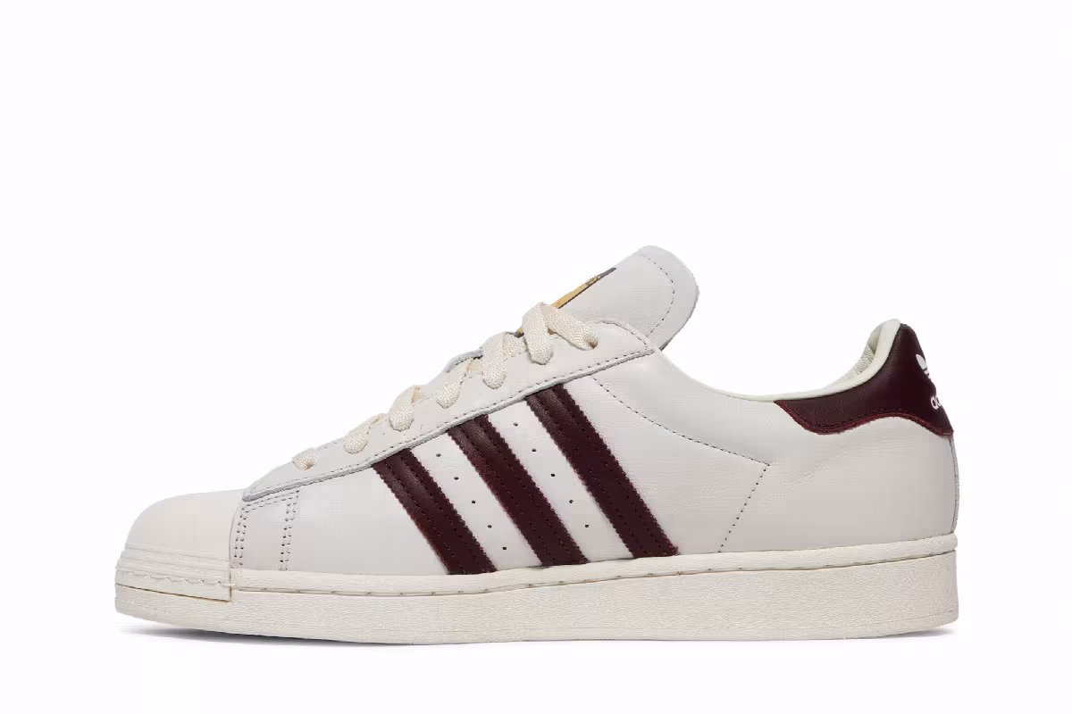 Adidas Superstar Off White Maroon, view 4