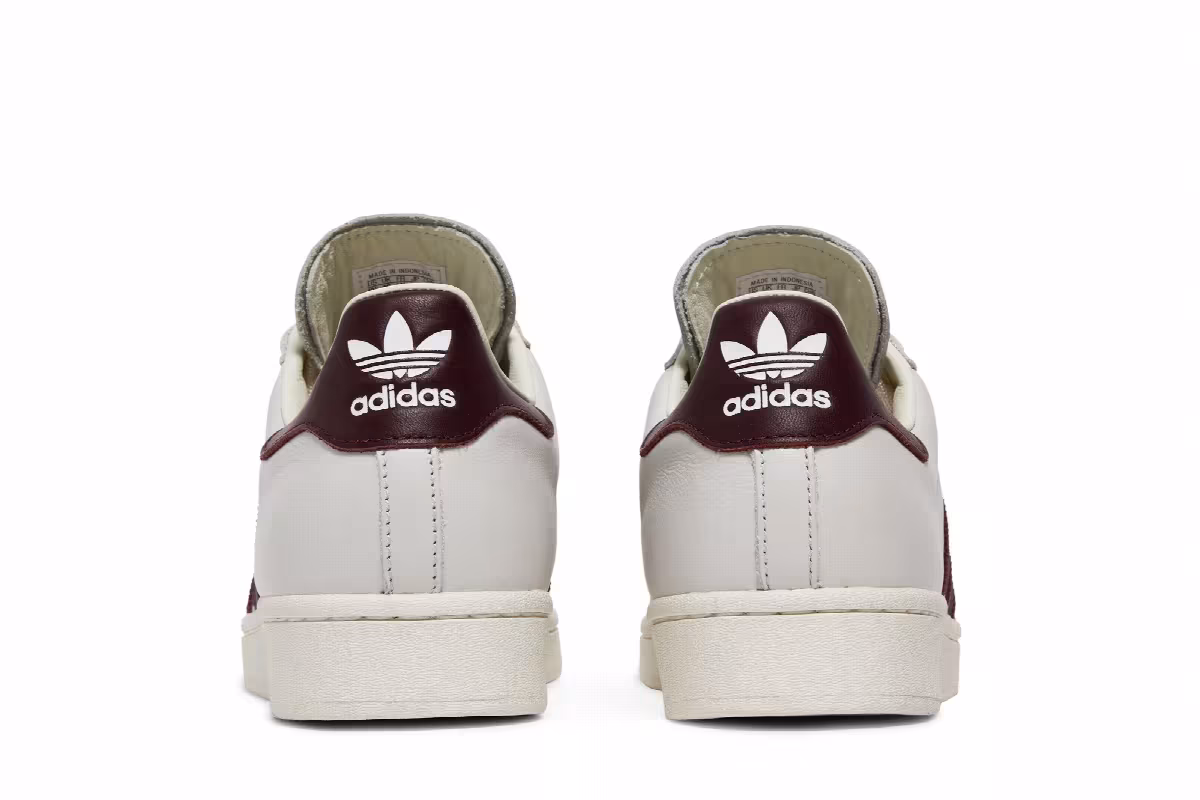 Adidas Superstar Off White Maroon, view 7