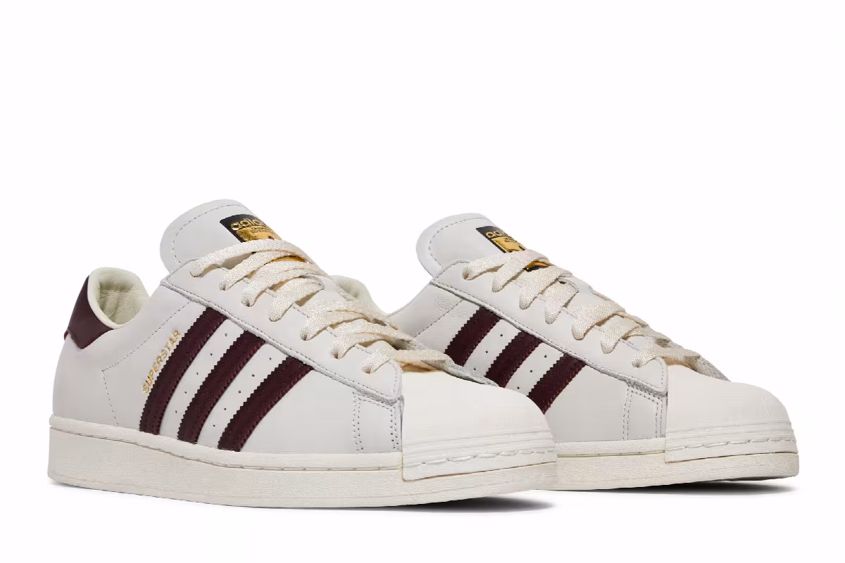 Adidas Superstar Off White Maroon, view 9