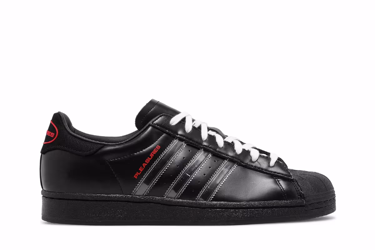 Pleasures x adidas Superstar Black, view 2