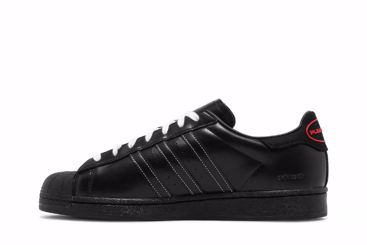 Pleasures x adidas Superstar Black, view 4