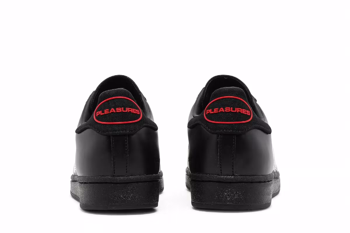 Pleasures x adidas Superstar Black, view 7