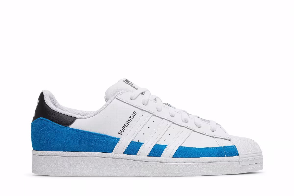 Adidas Superstar Bright Blue White, view 2