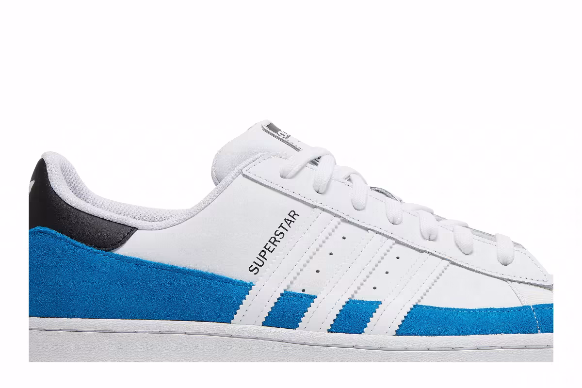 Adidas Superstar Bright Blue White, view 3